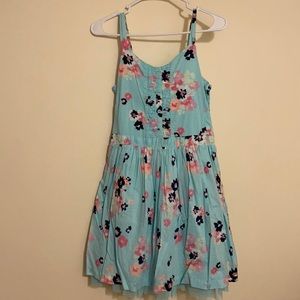 Floral Aqua Blue Dress